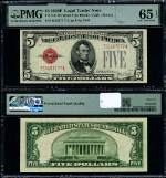 FR. 1531 Wi $5 1928-F Legal Tender I-A Block Gem PMG CU65 EPQ