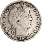 1898-P Barber Half Dollar - Rim Nicks