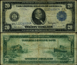 FR. 1010 $20 1914 Federal Reserve Note San Francisco Fine+ - Pinholes