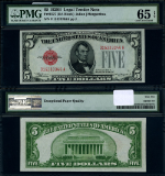 FR. 1527 $5 1928-B Legal Tender D-A Block Gem PMG CU65 EPQ