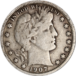 1907-P Barber Half Dollar