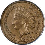 1864 Copper-Nickel Indian Cent ANACS AU58 Nice Eye Appeal Nice Strike