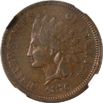 1876 Indian Cent NGC VF35 BN Superb Eye Appeal Strong Strike