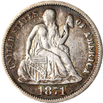 1871-P Seated Liberty Dime