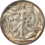 1917-D Reverse Walking Liberty Half OGH PCGS MS65 Superb Eye Appeal