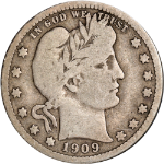 1909-P Barber Quarter