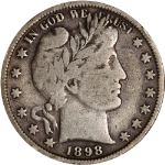 1898-P Barber Half Dollar