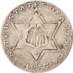 1857 Three (3) Cent Silver