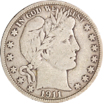 1911-P Barber Half Dollar