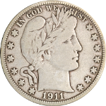 1911-D Barber Half Dollar