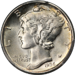 1936-S Mercury Dime PCGS MS65 FB Superb Eye Appeal Strong Strike