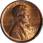 1917-P Lincoln Cent PCGS MS64 RB Great Eye Appeal Strong Strike