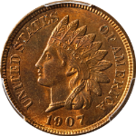 1907 Indian Cent PCGS MS64RB Great Eye Appeal Strong Strike Fantastic Luster