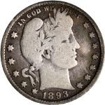 1893-P Barber Quarter