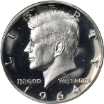 1964 Kennedy Half Dollar Proof Accented Hair PCGS PR67 DCAM Blast White