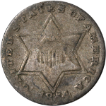 1854 Three (3) Cent Silver