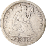 1853-P Seated Liberty Quarter - Rotated Reverse