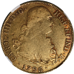 1796 PTS PP Bolivia Gold 8 Escudos NGC VF Details