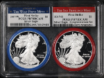 2017-S, W Silver American Eagle $1 PCGS PR70DCAM 2 Coin Set Congratulation Label