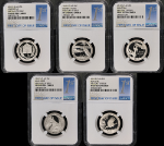 2015-S Clad ATB 5 Coin Proof Quarter Set NGC PF69 Ultra Cameo First Day Issue