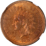 1872 Indian Cent NGC Unc Details Superb Eye Appeal Strong Strike