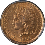 1866 Indian Cent CAC Sticker PCGS MS64 RB Superb Eye Appeal Strong Strike