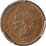 1869 Indian Cent PCGS AU53 Superb Eye Appeal Nice Strike