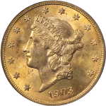 1903-P Liberty Gold $20 OGH PCGS MS63 Great Eye Appeal Strong Strike