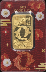 2025 Pamp Suisse 1 Ounce Gold Bar Good Luck Koi .9999 Fine Sealed Assay - STOCK