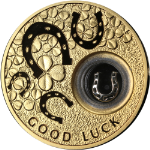 2013 Niue 2 Dollar Good Luck Horseshoe Gilded Silver Proof