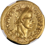 Roman Empire Tiberius (AD 14-37) Gold Aureus (7.62 gram) Lugdunum Livia NGC VF