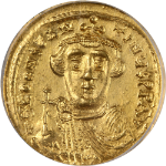 Byzantine Constans II (AD 651-654) Gold Solidus - Double Struck ICG AU55