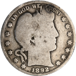 1892-P Barber Half Dollar