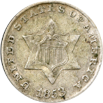 1853 Three (3) Cent Silver - Choice+