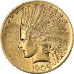 1909-P Indian Gold $10 Nice BU Great Eye Appeal Strong Strike