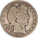 1893-P Barber Half Dollar