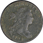 1798 Large Cent &#39;Style 2 Hair&#39; Nice F/VF S.168 R.3 Nice Eye Appeal Nice Strike