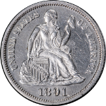 1891-P Seated Liberty Dime Superb Eye Appeal Nice Strike