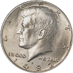 1982-P Kennedy Half Dollar - &#39;No F.G.&#39; Gemmy