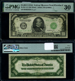 FR. 2212 D $1000 1934-A Federal Reserve Note Cleveland D-A Block PMG VF30 Rust