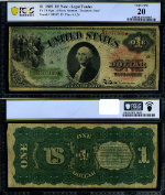 FR. 18 $1 1869 Legal Tender PCGS VF20 Rainbow