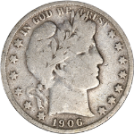 1906-S Barber Half Dollar