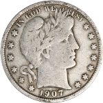 1907-P Barber Half Dollar