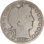 1913-P Barber Half Dollar