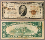 Green Lane PA $10 1929 T-1 National Bank Note Ch #9084 Valley NB Fine