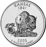 2005-P Kansas Quarter BU Single