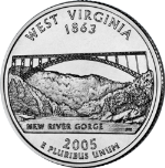 2005-D West Virginia Quarter BU Single