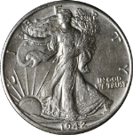 1942-P Walking Liberty Half - Doubled Die Reverse