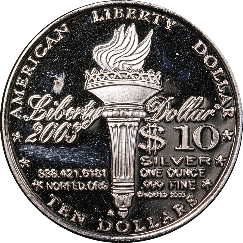 アンティークコイン 銀貨 2022 1oz 999 Silver Liberty Proof Norfed