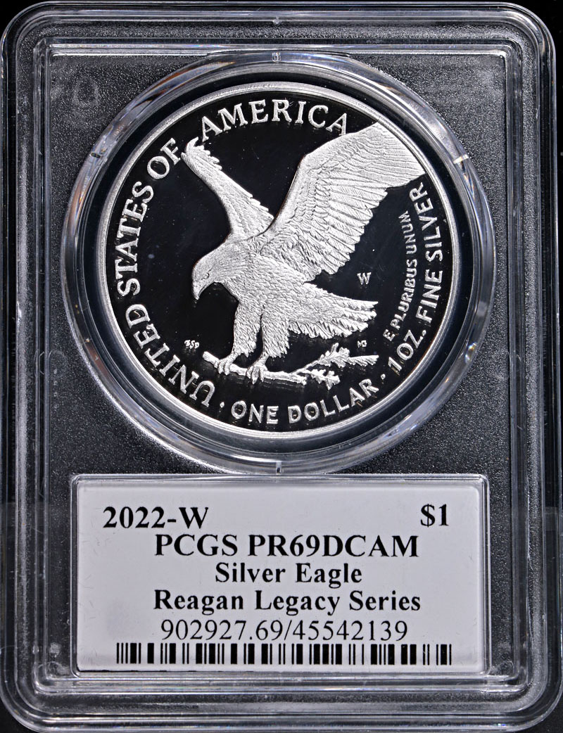 2022-W Silver American Eagle $1 PCGS PR69 DCAM Ashley Reagan Legacy Series